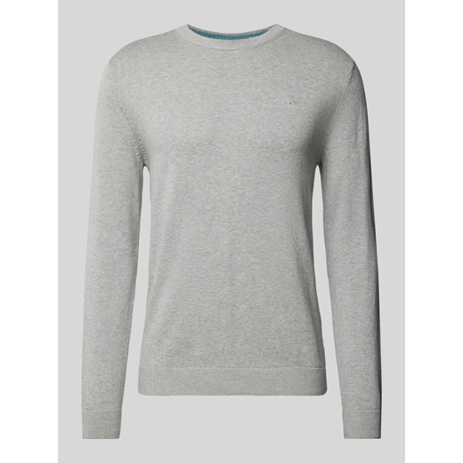 Sweter z dzianiny z wyhaftowanym logo model ‘BASIC’ ze sklepu Peek&Cloppenburg  w kategorii Swetry męskie - zdjęcie 174758743
