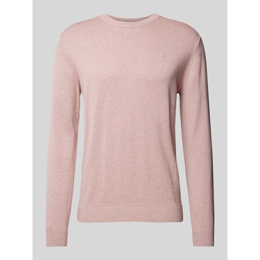 Sweter z dzianiny z wyhaftowanym logo model ‘BASIC’ ze sklepu Peek&Cloppenburg  w kategorii Swetry męskie - zdjęcie 174758851