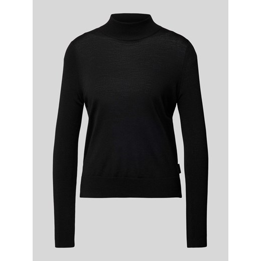 Sweter z dzianiny z żywej wełny z detalem z logo model ‘Sedennian’ ze sklepu Peek&Cloppenburg  w kategorii Swetry damskie - zdjęcie 174759272