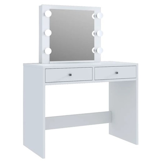 Biała toaletka z lustrem i lampkami led T2-Z21 ze sklepu Edinos.pl w kategorii Dom - zdjęcie 174763852