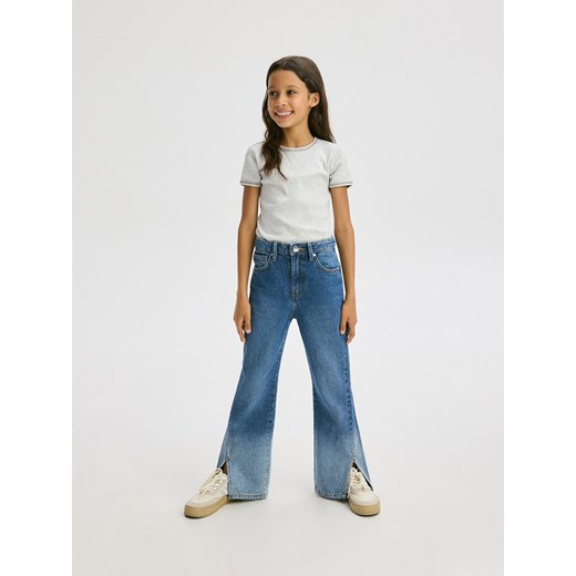 Reserved - Jeansy flare high waist - niebieski Reserved 152 (11 lat) Reserved