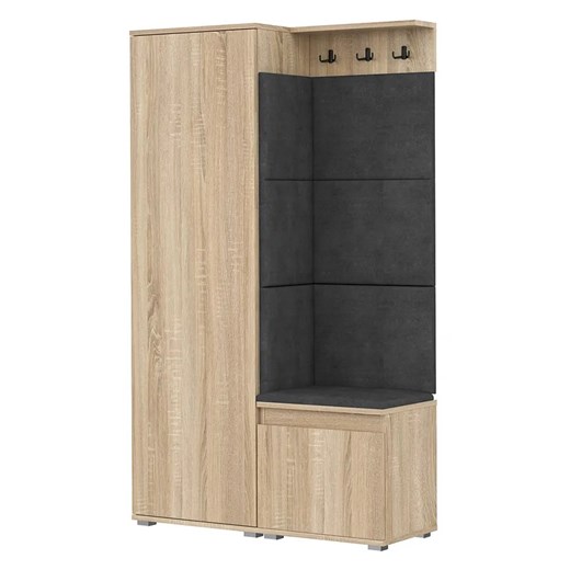 Garderoba do przedpokoju dąb sonoma + szary - Furol 3X Elior One Size Edinos.pl