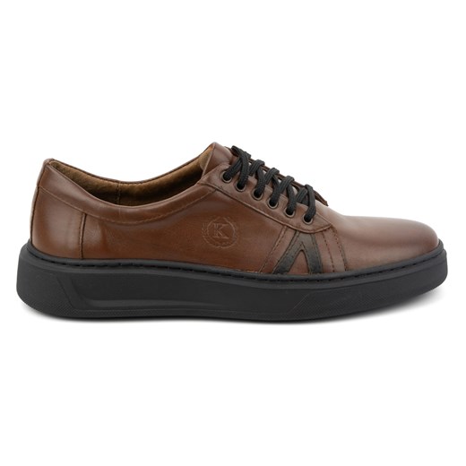 KOMODO Buty męskie skórzane casual 910/2 brązowe ze sklepu ButyModne.pl w kategorii Półbuty męskie - zdjęcie 174767664