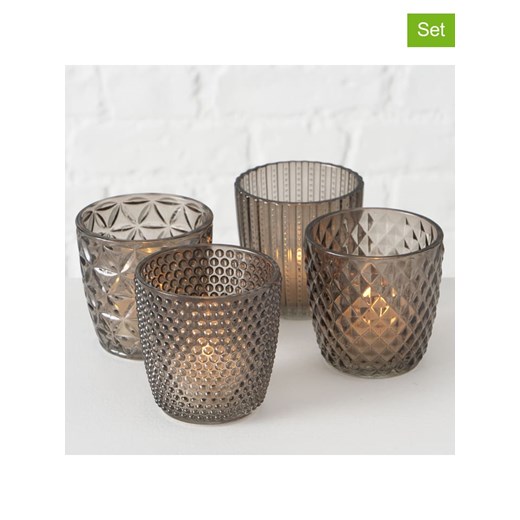 Boltze Świeczniki (4 szt.) &quot;Marilu&quot; w kolorze szarym - wys. 8 x Ø 7 cm ze sklepu Limango Polska w kategorii Świeczniki - zdjęcie 174768953