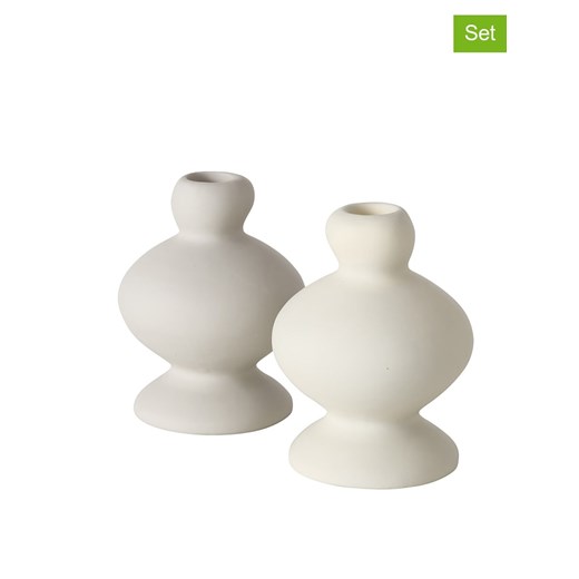 Boltze Świeczniki (2 szt.) &quot;Rimona&quot; w kolorze białym - wys. 12 cm Boltze onesize wyprzedaż Limango Polska
