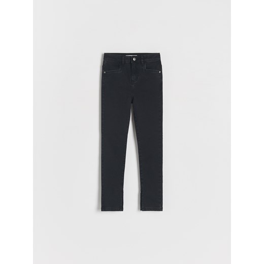 Reserved - Jeansy slim high waist - czarny ze sklepu Reserved w kategorii Spodnie dziewczęce - zdjęcie 174769940