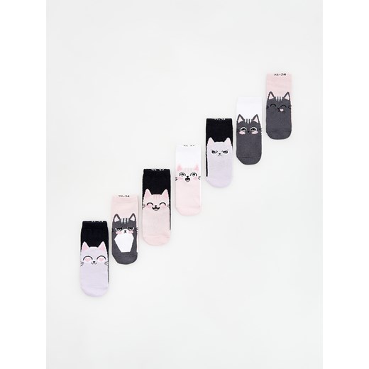 Reserved - Bawełniane skarpetki 7 pack - wielobarwny Reserved 22/24 Reserved