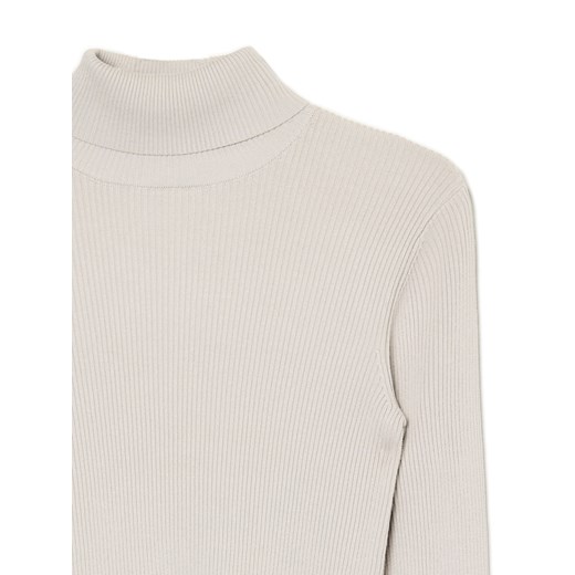 Cropp - Gładki sweter z półgolfem - jasny szary Cropp L Cropp