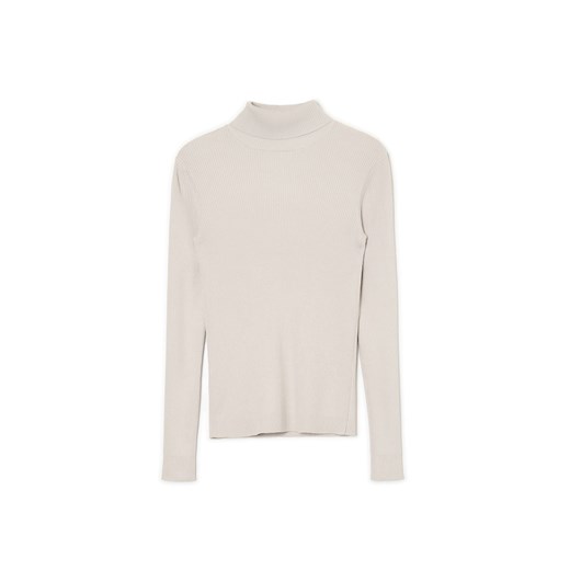 Cropp - Gładki sweter z półgolfem - jasny szary Cropp XL Cropp