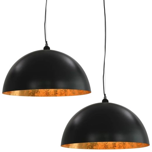 Czarno-złote lampy wiszące nad stół 2 sztuki - EX105-Moldo Lumes One Size Edinos.pl