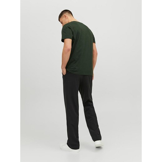 Zielony t-shirt męski Jack & Jones z krótkimi rękawami z bawełny