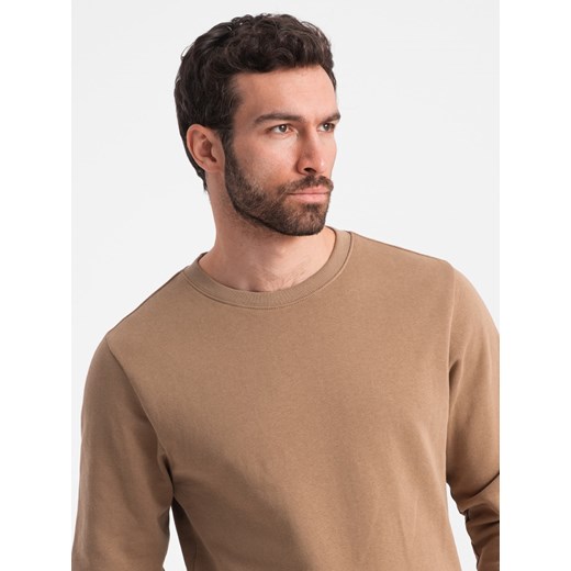 Komplet męski dresowy bluza + spodnie – brązowy V2 Z78 M ombre