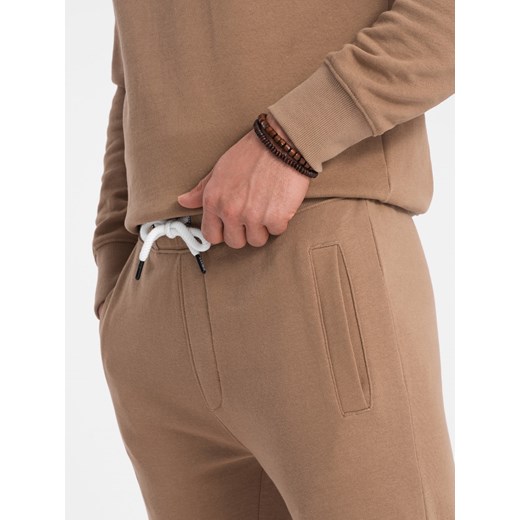 Komplet męski dresowy bluza + spodnie – brązowy V2 Z78 XXL ombre