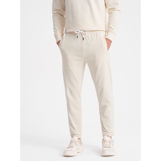 Męski dresowy komplet bluza + spodnie – kremowy V11 Z78 XL ombre