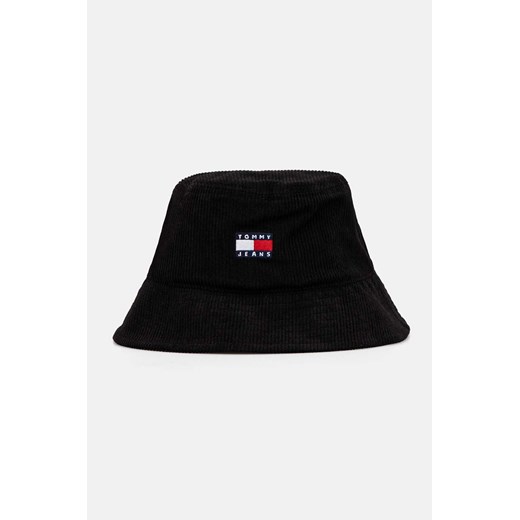 Tommy Jeans kapelusz sztruksowy kolor czarny AM0AM12639 ze sklepu ANSWEAR.com w kategorii Kapelusze męskie - zdjęcie 174779212