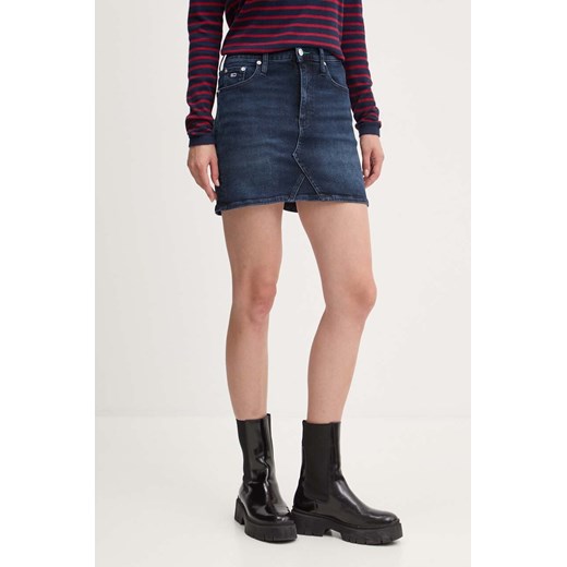 Tommy Jeans spódnica jeansowa kolor granatowy mini prosta DW0DW18951 ze sklepu ANSWEAR.com w kategorii Spódnice - zdjęcie 174779982