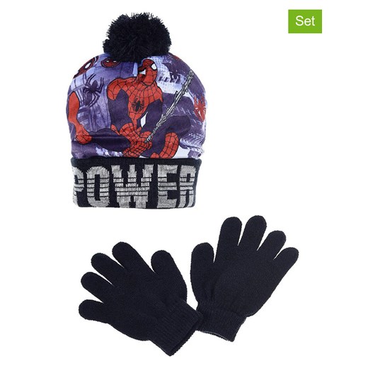 Spiderman 2-częściowy zestaw &quot;Spider-Man&quot; w kolorze granatowym ze sklepu Limango Polska w kategorii Czapki dziecięce - zdjęcie 174783023