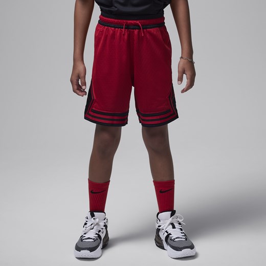 Spodenki z motywem otwartego rombu dla dużych dzieci Dri-FIT Jordan - Czerwony Jordan S Nike poland