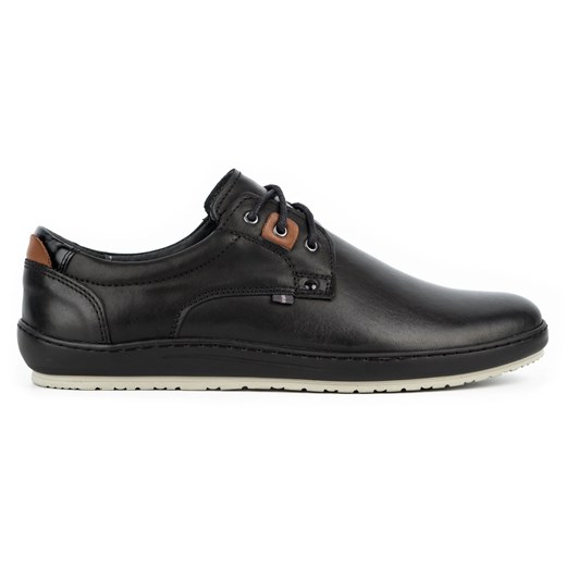 Kampol Buty męskie skórzane casual 24KAM czarne ze sklepu ButyModne.pl w kategorii Półbuty męskie - zdjęcie 174785724