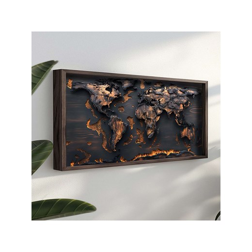 HanahHome Druk artystyczny w kolorze brązowo-czarnym w ramce - 120 x 60 cm ze sklepu Limango Polska w kategorii Obrazy - zdjęcie 174788004