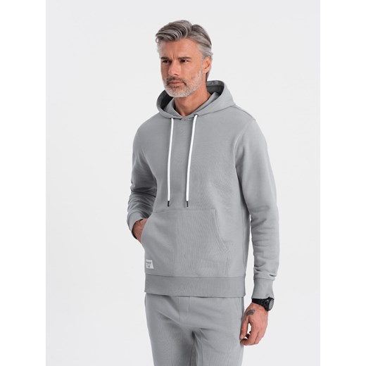 Komplet dresowy męski bluza kangurka + spodnie joggery – szary V8 Z81 XL ombre