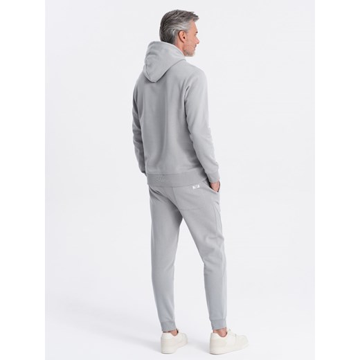 Komplet dresowy męski bluza kangurka + spodnie joggery – szary V8 Z81 XXL ombre