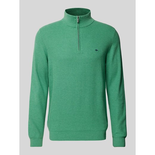 Sweter z dzianiny z wyhaftowanym logo ze sklepu Peek&Cloppenburg  w kategorii Swetry męskie - zdjęcie 174790920