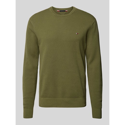 Sweter z dzianiny z okrągłym dekoltem ze sklepu Peek&Cloppenburg  w kategorii Swetry męskie - zdjęcie 174791000
