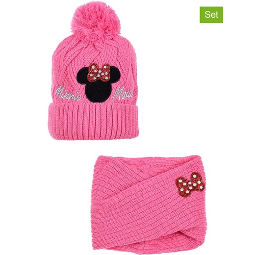 Disney Minnie Mouse 2-częściowy zestaw zimowy &quot;Minnie Mouse&quot; w kolorze różowym ze sklepu Limango Polska w kategorii Czapki dziecięce - zdjęcie 174791420