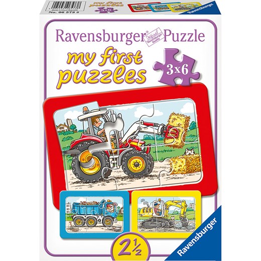 Ravensburger 6-częściowe puzzle (3 szt.) &quot;Excavator, tractor and tipper loader&quot; - 2+ ze sklepu Limango Polska w kategorii Puzzle - zdjęcie 174791442