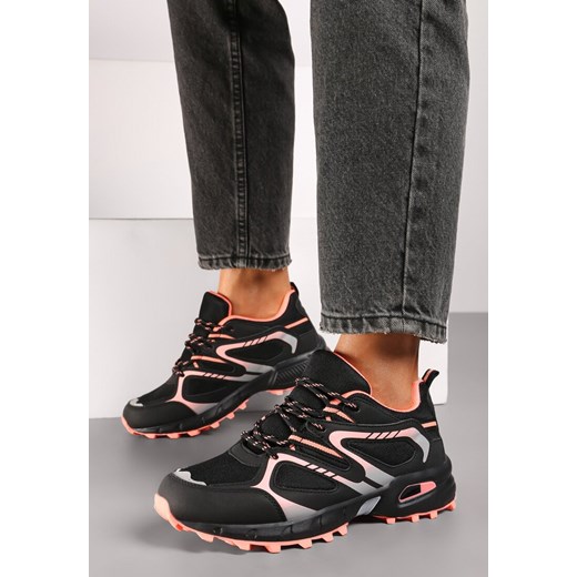 Buty sportowe damskie czarne Renee sneakersy płaskie sznurowane