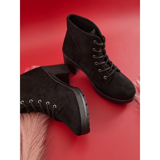 Sinsay - Botki sznurowane - czarny Sinsay 41 Sinsay
