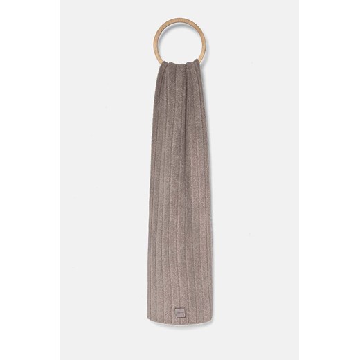 Calvin Klein szalik z domieszką wełny kolor szary gładki K60K612608 ze sklepu ANSWEAR.com w kategorii Szaliki i chusty damskie - zdjęcie 174795180