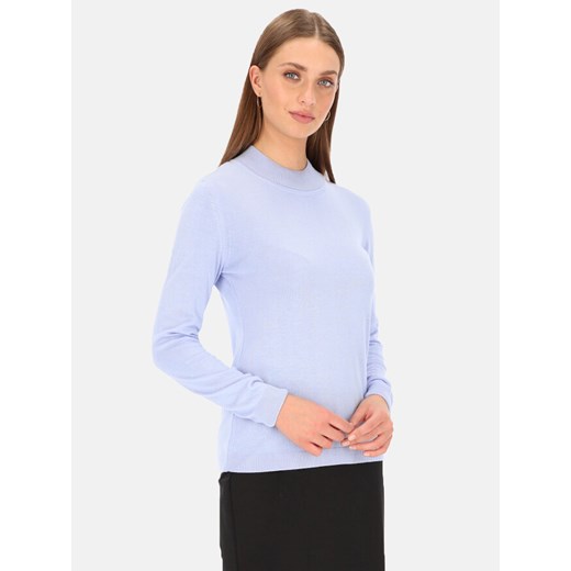 Błękitny bambusowy sweter damski Potis & Verso Mai ze sklepu Eye For Fashion w kategorii Swetry damskie - zdjęcie 174798924