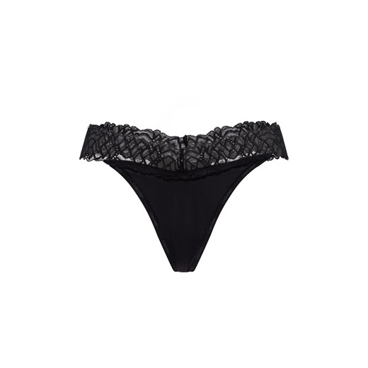 Calvin Klein Stringi Kobiety Sztuczne włókno czarny jednolity ze sklepu vangraaf w kategorii Majtki damskie - zdjęcie 174799772
