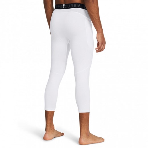 Męskie legginsy treningowe 3/4 Under Armour Curry Brand - białe ze sklepu Sportstylestory.com w kategorii Spodnie męskie - zdjęcie 174801404