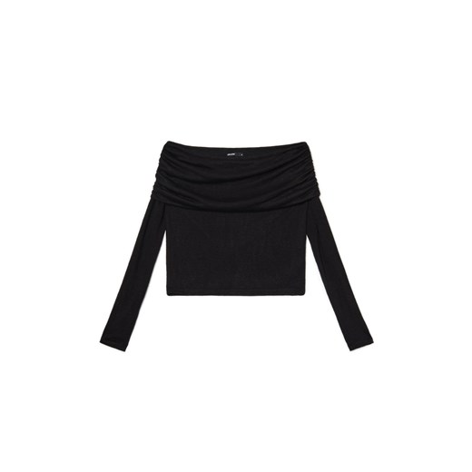 Cropp - Czarny sweter typu carmen - czarny ze sklepu Cropp w kategorii Swetry damskie - zdjęcie 174802422