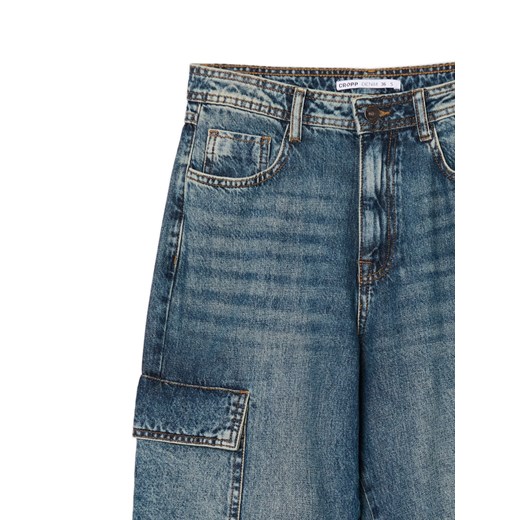 Cropp - Niebieskie jeansy baggy - niebieski Cropp 36 Cropp