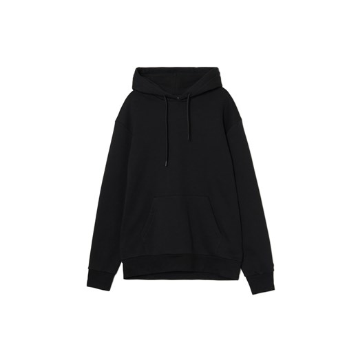 Cropp - Gładka czarna bluza z kapturem - czarny Cropp XXL Cropp
