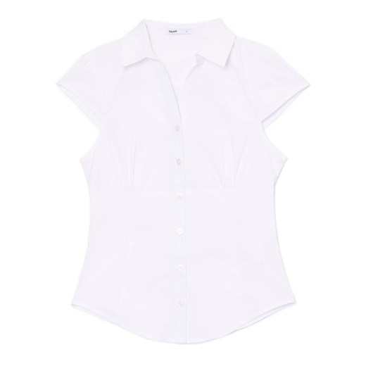 Cropp - Biała koszula z krótkim rękawem - biały Cropp XS Cropp