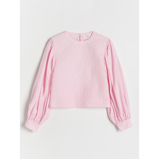 Reserved - Koszula z bufiastymi rękawami - różowy Reserved 152 (11 lat) Reserved