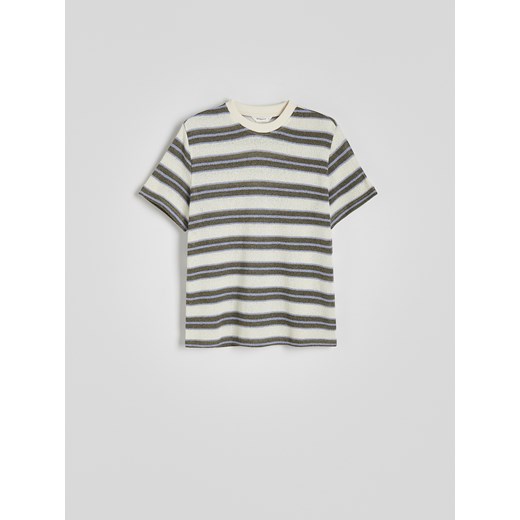 Reserved - T-shirt comfort w paski - wielobarwny Reserved XL Reserved