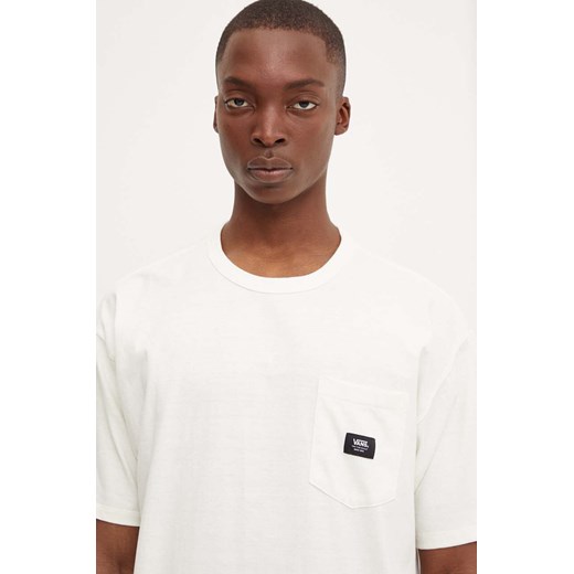 Vans t-shirt bawełniany męski kolor beżowy gładki VN000G3YFS81 ze sklepu ANSWEAR.com w kategorii T-shirty męskie - zdjęcie 174805451