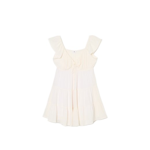 Cropp - Biała sukienka mini - biały ze sklepu Cropp w kategorii Sukienki - zdjęcie 174805890