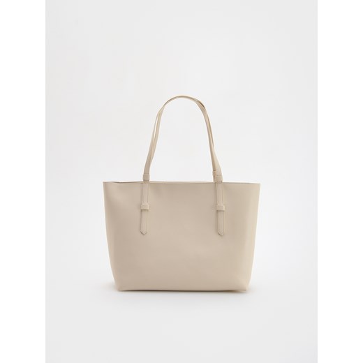 Reserved - Torebka shopper z imitacji skóry - biały ze sklepu Reserved w kategorii Torebki damskie - zdjęcie 174806024