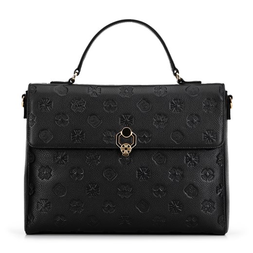 Skórzana torba na laptopa 14" w monogram czarna ze sklepu WITTCHEN w kategorii Torby na laptopa - zdjęcie 174806502