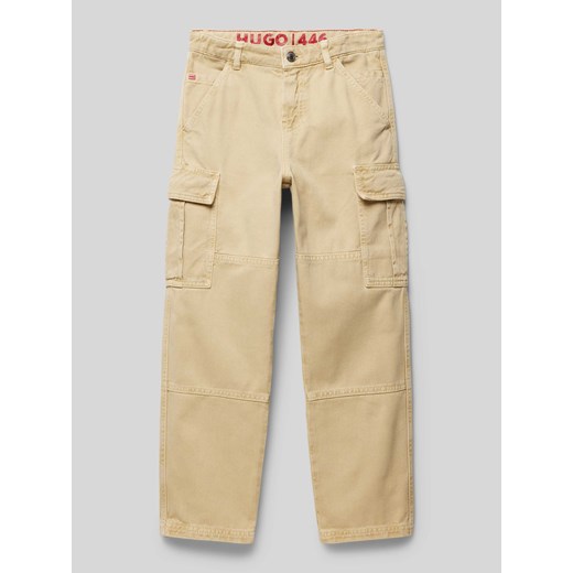 Spodnie cargo o luźnym kroju z detalem z logo ze sklepu Peek&Cloppenburg  w kategorii Spodnie chłopięce - zdjęcie 174806682