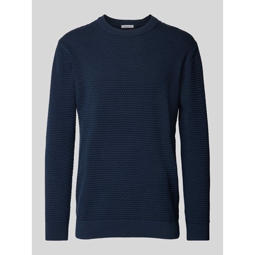 Sweter z dzianiny z fakturowanym wzorem model ‘VAGN’ ze sklepu Peek&Cloppenburg  w kategorii Swetry męskie - zdjęcie 174806730