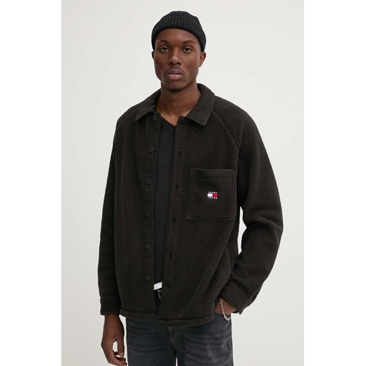Tommy Jeans kurtka koszulowa kolor czarny przejściowa DM0DM19647 ze sklepu ANSWEAR.com w kategorii Kurtki męskie - zdjęcie 174809040