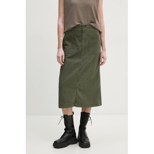 Levi&apos;s spódnica jeansowa kolor zielony midi prosta A8696 ze sklepu ANSWEAR.com w kategorii Spódnice - zdjęcie 174809514